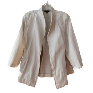 Eileen Fisher Textured Linen Mix Silver/Cream Jacket